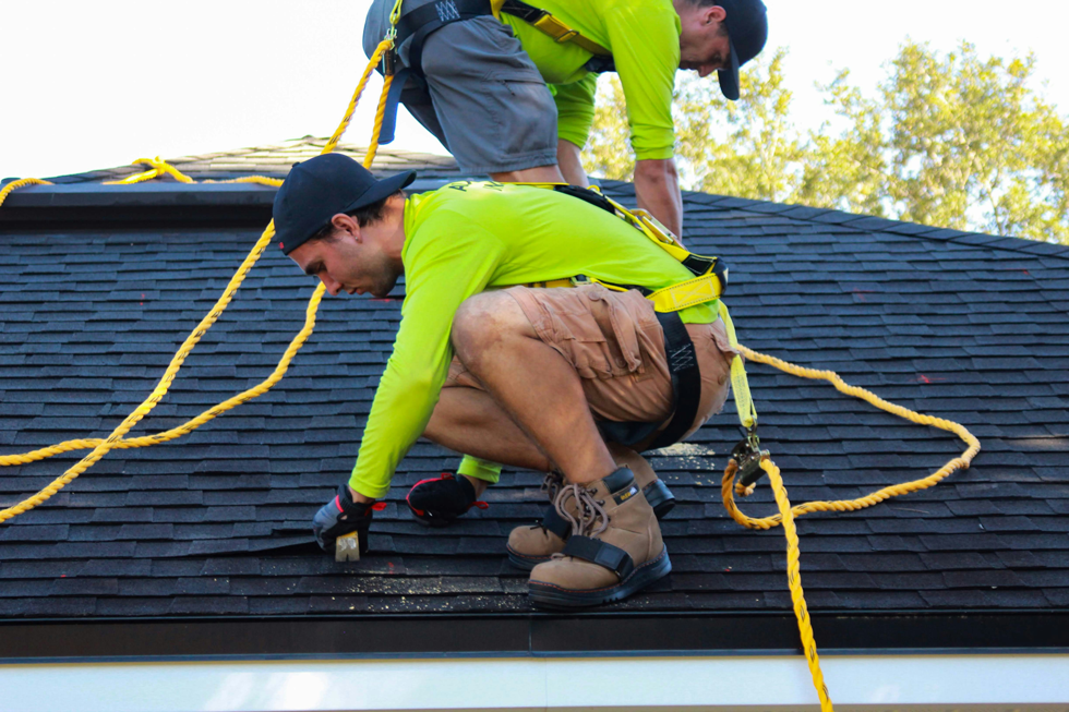 Safety during roofing job