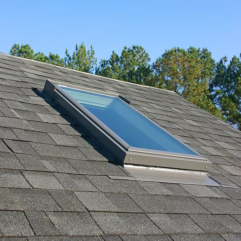 Residential skylight installation on roof